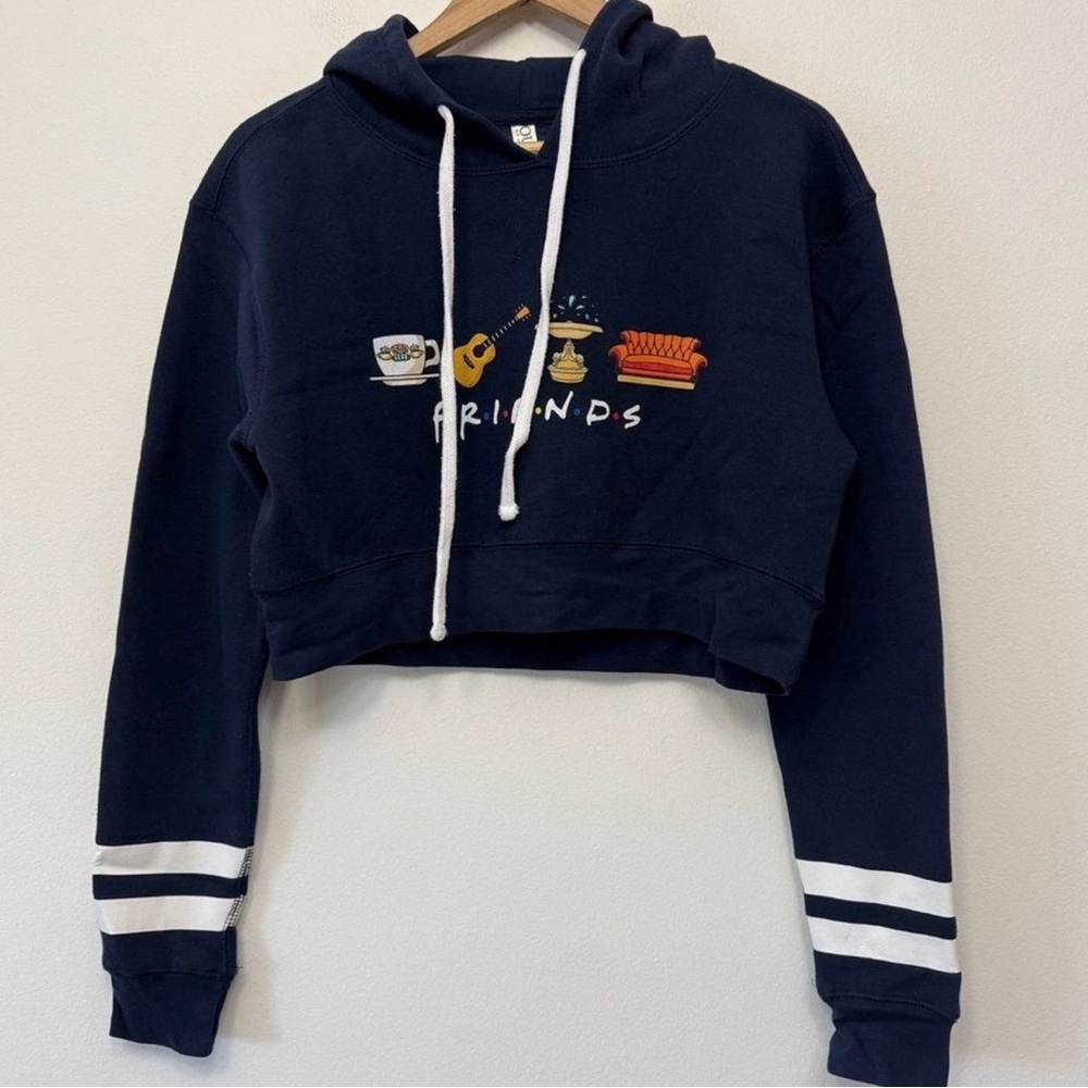 NEW Friends Series Warner Bros. Studio Tour Cropped Sweatshirt Navy Blue